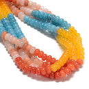Bright Rainbow Color Gemstone Smooth Rondelle Beads Size 5x8mm 15.5'' Strand