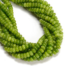 Peridot Color Dyed Jade Smooth Rondelle Beads Size 5x8mm 15.5'' Strand