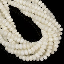 Ivory Color Dyed Jade Smooth Rondelle Beads Size 5x8mm 15.5'' Strand