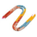 Bright Rainbow Color Gemstone Smooth Rondelle Beads Size 5x8mm 15.5'' Strand