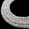 Natural White Rainbow Moonstone Faceted Rondelle Beads 4x6mm 5x8mm 15.5" Strand
