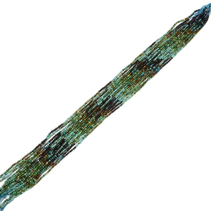 Gradient Natural Genuine Turquoise Smooth Round Beads Size 2.5mm 15.5" Strand