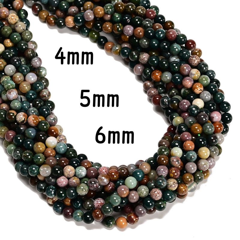 Natural Ocean Jasper Smooth Round Beads Size 4mm 5mm 6mm 8mm 15.5'' Strand