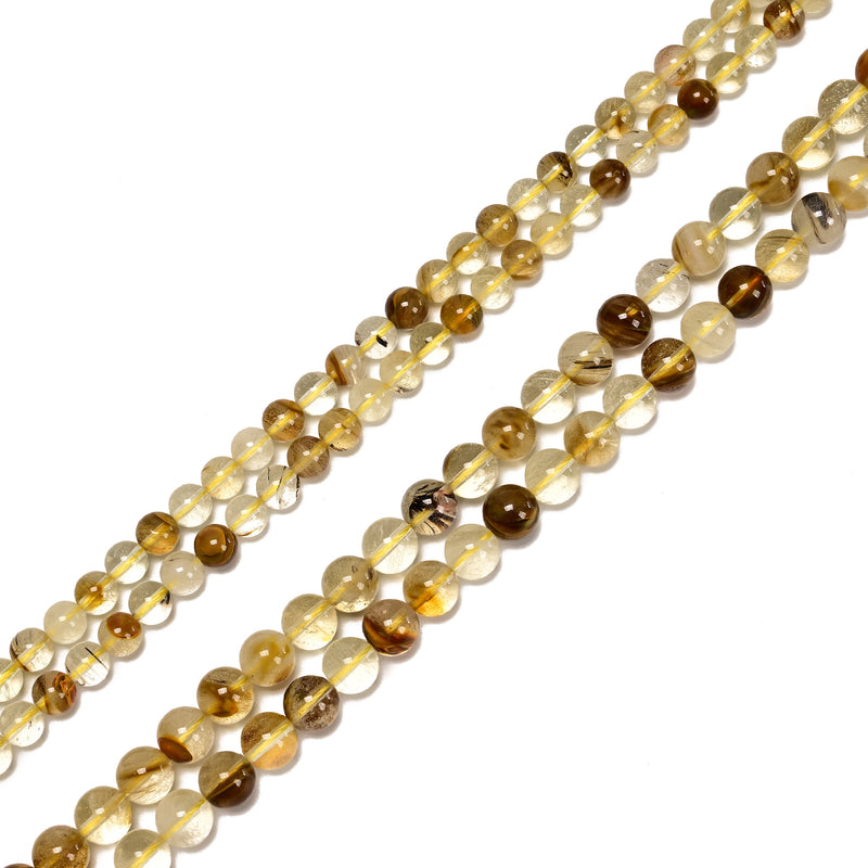 Fire Quartz Smooth Round Beads Size 6mm 8mm 15.5" Strand