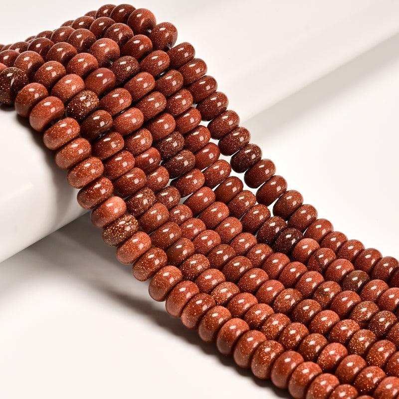 Sand Goldstone Smooth Rondelle Beads Size 6x10mm 15.5" Strand