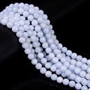 Aquamarine Color Dyed Jade Smooth Round Beads Size 6.5mm 8mm 10mm 15.5" Strand