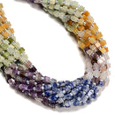 20 Multi-color Gemstone Smooth Cube Shape Beads Size 4mm 15" Strand