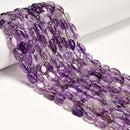 Natural Amethyst Irregular Rectangle Cube Beads Size 8x13mm 9x14mm 15.5" Strand