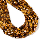 Natural Yellow Tiger Eye Faceted Rectangle Beads Size 8x10mm 15.5'' Strand