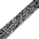 Natural Snowflake Obsidian Smooth Cylinder Tube Beads Size 6x8mm 15.5'' Strand