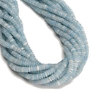 Light Aquamarine Color Dyed Jade Smooth Rondelle Beads Size 2x6mm 15'' Strand