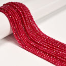 Natural Ruby Faceted Round Beads Size 3mm 15.5'' Strand