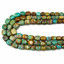 Natural Graduated Turquoise Irregular Rectangle Cube Beads Size 5-10mm 16'' Strd