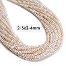 Natural White Fresh Water Pearl Rondelle Beads Size 2x3mm 3x5mm 4x6mm 15''Strand