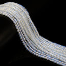 White Opalite Faceted Rondelle Beads Size 2.5x4mm 15.5'' Strand