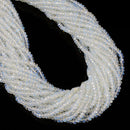 White Opalite Faceted Rondelle Beads Size 2.5x4mm 15.5'' Strand