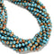 Natural Spiny Oyster Mohave Copper Turquoise Smooth Round Beads 4mm 6mm 15.5"Str