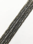 Natural Pyrite Faceted Rondelle Beads Size 3x4mm 15.5'' Strand