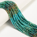 Gradient Natural Turquoise Faceted Round Beads Size 2mm 15.5'' Strand