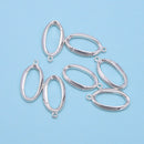 925 Sterling Silver Oval Shape Clasp Size 10x21mm 2 Pcs Per Bag