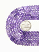 Natural Gradient Amethyst Faceted Rondelle Beads Size 3x4mm 15.5" Strand