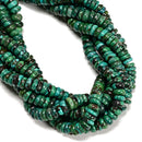 Natural Graduated Turquoise Smooth Rondelle Beads Size 9-12mm 15.5" Strand