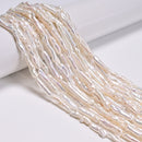 Natural White Fresh Water Pearl Long Stick Shape Beads Size 5-6x23-28mm 16" Strd