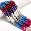 03 Multi-color Gemstone Smooth Rondelle Beads Size 4x6mm 15.5'' Strand