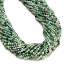 Natural Emerald Faceted Round Beads Size 3mm 15.5" Strand