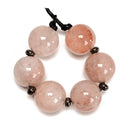 Natural Pink Rutilated Quartz Smooth Round Beads Size 30mm 7.5" Strand