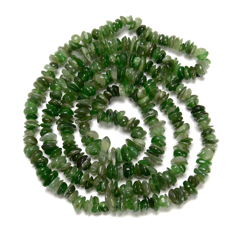 Natural Canadian Jade Irregular Pebble Nugget Chips Beads 7-8mm 32" Strand