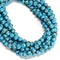 Natural Mohave Copper Blue Turquoise Smooth Round Beads 6mm 8mm 10mm 15.5'' Strd