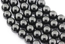 Black Onyx Smooth Round Beads 4mm 6mm 8mm 10mm 12mm 14-20mm 15.5" Strand
