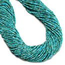 Grade A Natural Blue Turquoise Smooth Round Beads Size 2mm 16" Strand