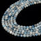 Natural Multi Dark Blue Aquamarine Smooth Round Beads Size 5.5-6mm 15.5'' Strand