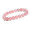 Madagascar Rose Quartz Smooth Round Beaded Bracelet 8mm 7.5'' Length 3 PCS/Set