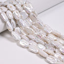 Natural White Fresh Water Pearl Irregular Rectangle Beads 13-14x18-20mm 15" Strd