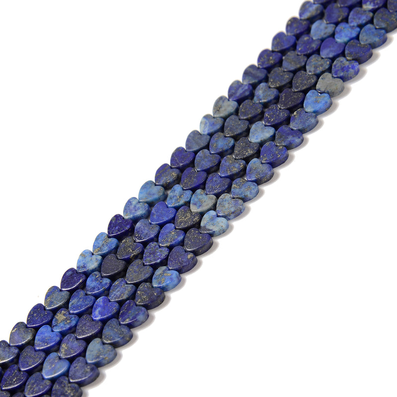 Lapis Heart Shape Beads Size 6mm 15.5'' Strand