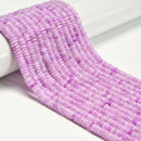 Kunzite Color Dyed Jade Smooth Rondelle Beads Size 2x6mm 15" Strand