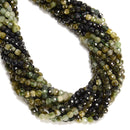 Gradient Natural Green Tourmaline Faceted Cube Beads Size 4mm 15.5'' Strand