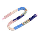 14 Gradient Multi-color Gemstone Smooth Rondelle Beads Size 4x6mm 15.5" Strand