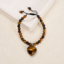 Yellow Tiger Eye Round Heart Perfume Bottle Adjustable Bracelet 6mm 7.5'' Length