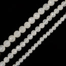 Natural White Afghanistan Jade Faceted Round Beads Size 6mm 8mm 10mm 15.5'' Strd