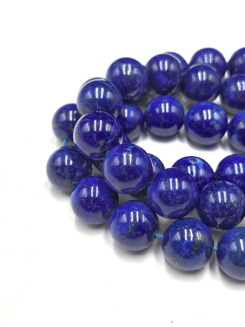 Genuine AAA Lapis Lazuli Smooth Round Beads Size 8mm 10mm 15.5" Strand