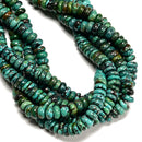 Natural Turquoise Smooth Rondelle Beads Size 3-7mm x 11-12mm 16" Strand
