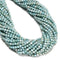 High Grade Natural Larimar Faceted Round Beads Size 4mm 15.5'' Strand