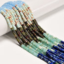 11 Multi-color Gemstone Smooth Rondelle Beads Size 2x4mm 15.5" Strand