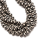 Black & White Wavy Tibetan Agate Smooth Round Beads Size 10mm 15.5" Strand