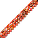 Orange Sea Sediment Jasper Smooth Round Beads Size 6mm 8mm 10mm 15.5'' Strand