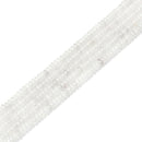 White Jade Smooth Rondelle Beads Size 2x4.5mm 15.5'' Strand